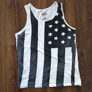 Black and white American flag tank top
